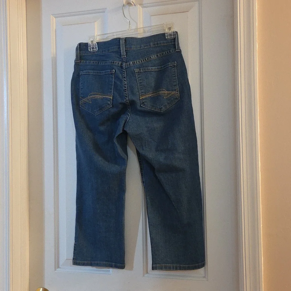 NYDJ Blue Denim Jeans - Classic Straight Crop 4 - Picture 5 of 6